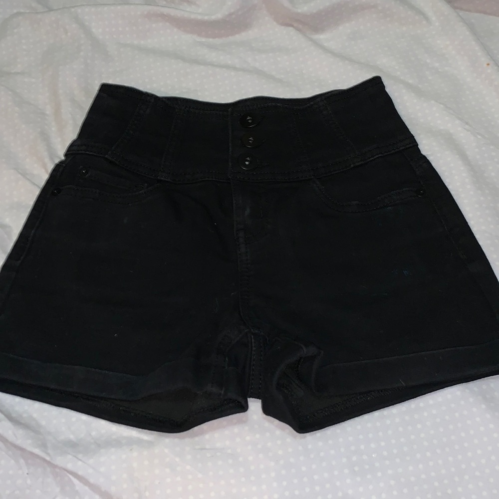 Black jean shorts